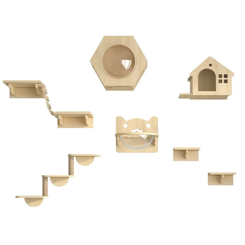 Modular Cat Wall Climbing Set