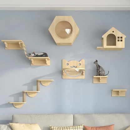 Modular Cat Wall Climbing Set